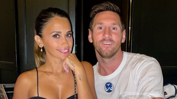 Lionel Messi junto a Antonela Roccuzzo