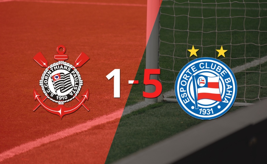 Con doblete de Thaciano, Bahia liquidó 5-1 a Corinthians