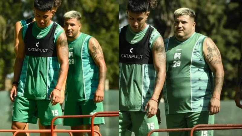 La comparación entre la foto real y la retocada con inteligencia artificial de Enzo Hoyos en Ferro